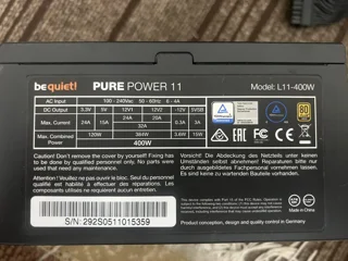 پاور کامپیوتر BE QUIET ظرفیت 400 وات مدل L11-400W  استاندارد 80 پلاس استوک