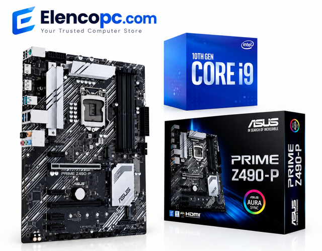باندل i910900 -مادربرد ASUS Z490P و پردازنده CORE i9 10900 استوک